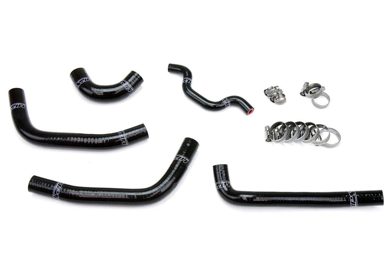 HPS 57-1240-BLK Black Silicone Radiator Coolant Hose Kit - High Performance Cooling System Upgrade for Cars, Trucks & SUVs - Perfect for Daily Driving, Off-Road & Racing Applications