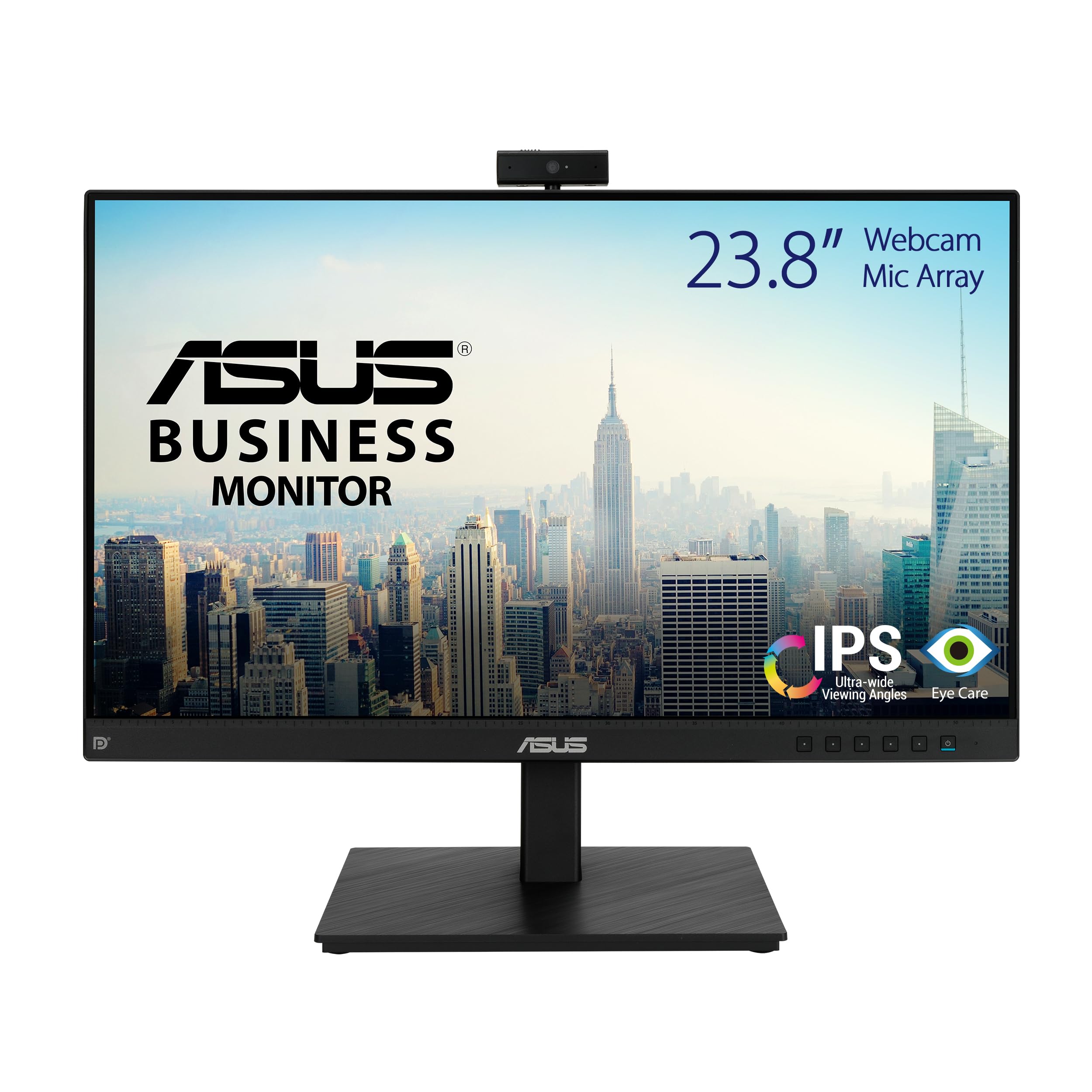 ASUS BE24EQSK 24-inch Full HD IPS Frameless Video Conferencing Monitor with Webcam, Mic Array & Stereo Speakers - HDMI, Eye Care, Wall Mountable for Home Office & Remote Work Meetings