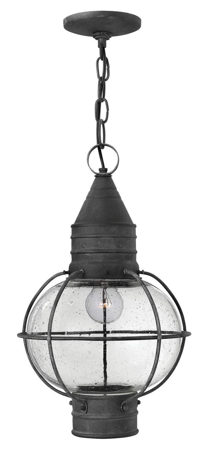 Vintage Aged Zinc LED Hanging Lantern - Cape Cod Style Outdoor Lighting for Patio, Garden & Porch Decor
