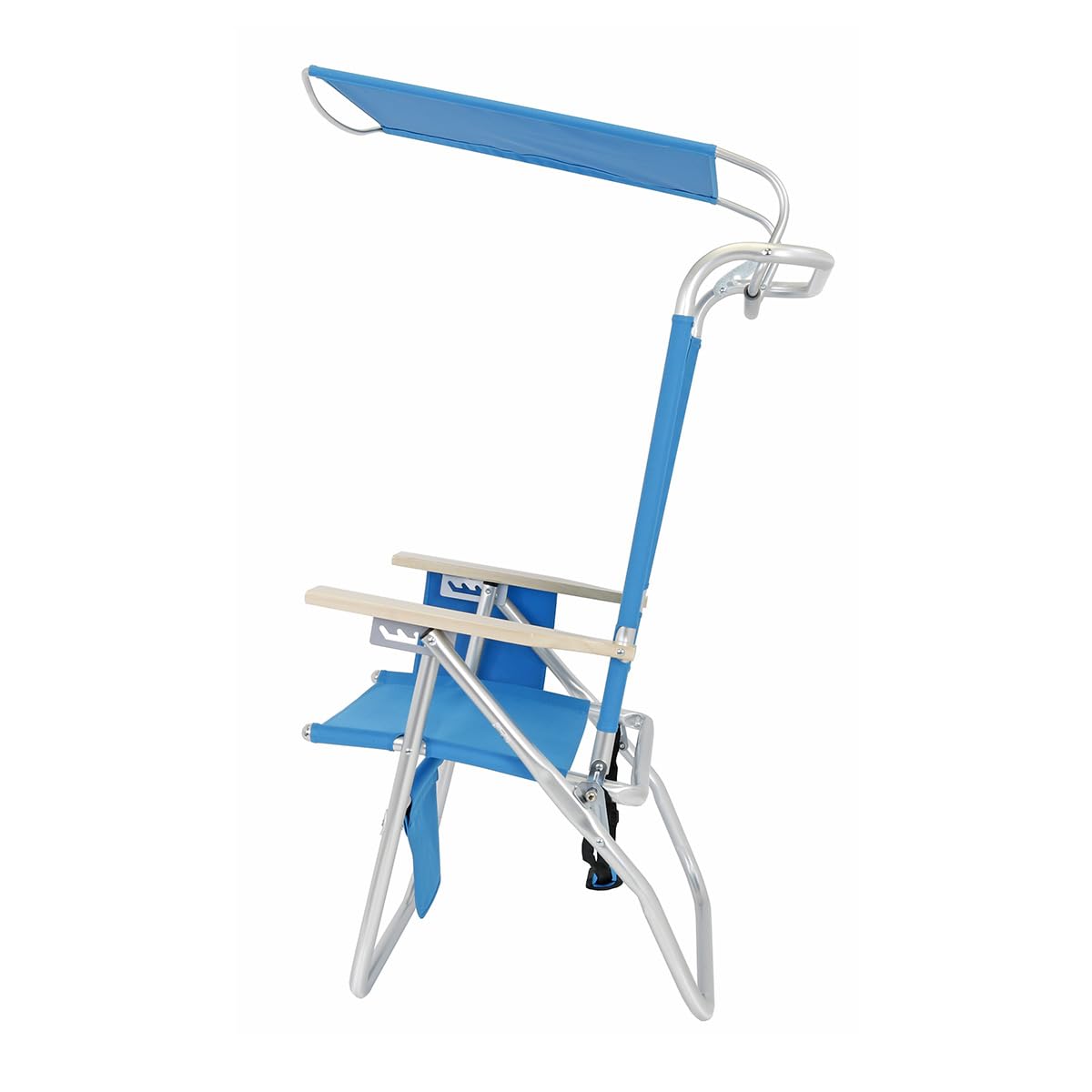 17 Inch Tall Big Tycoon Aluminum Folding Beach Chair with Adjustable Canopy - Perfect for Poolside Lounging, Camping & Outdoor Relaxation