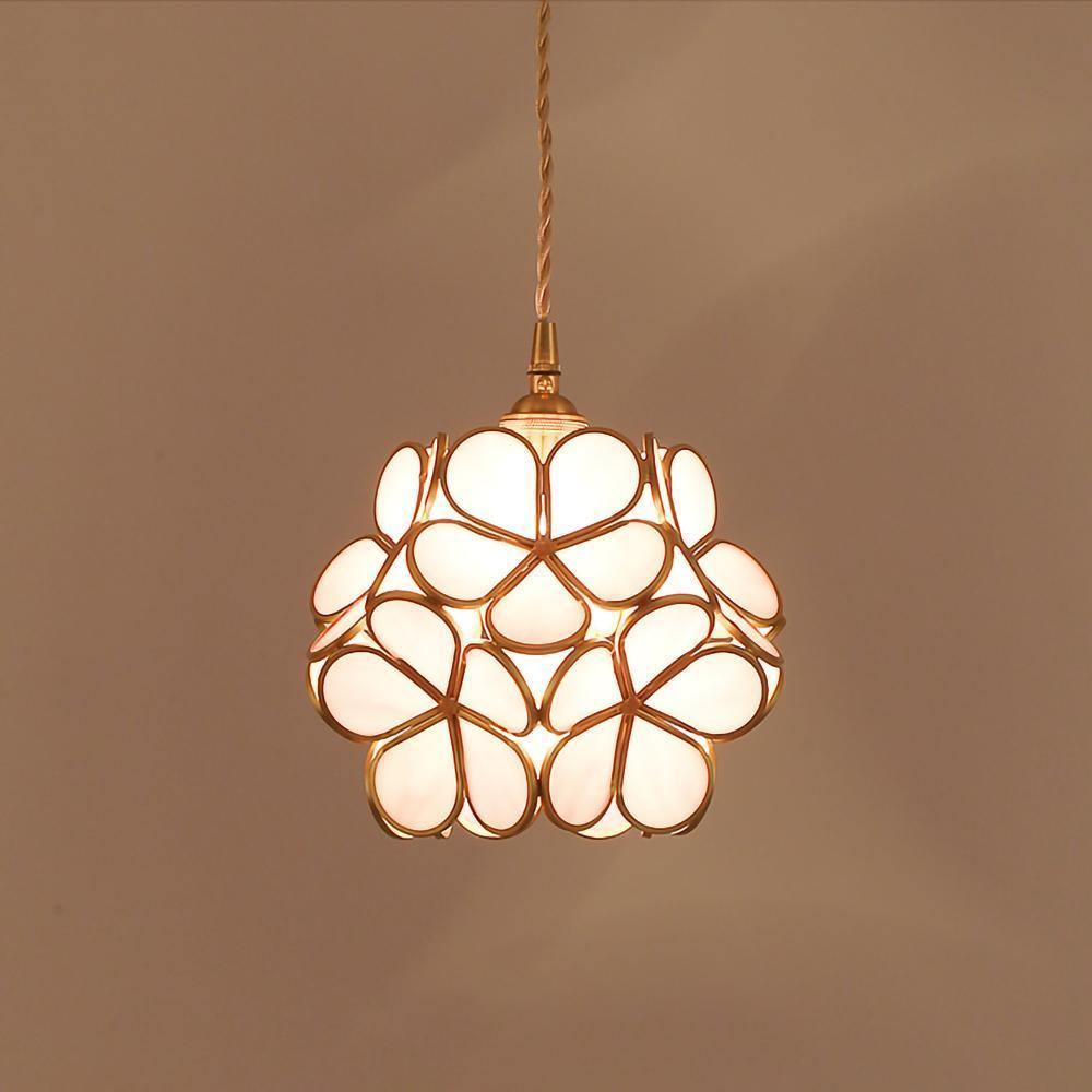 Modern Glass Petal Pendant Light - Elegant Floral Ceiling Lighting Fixture for Dining Room, Kitchen Island & Bedroom Decor
