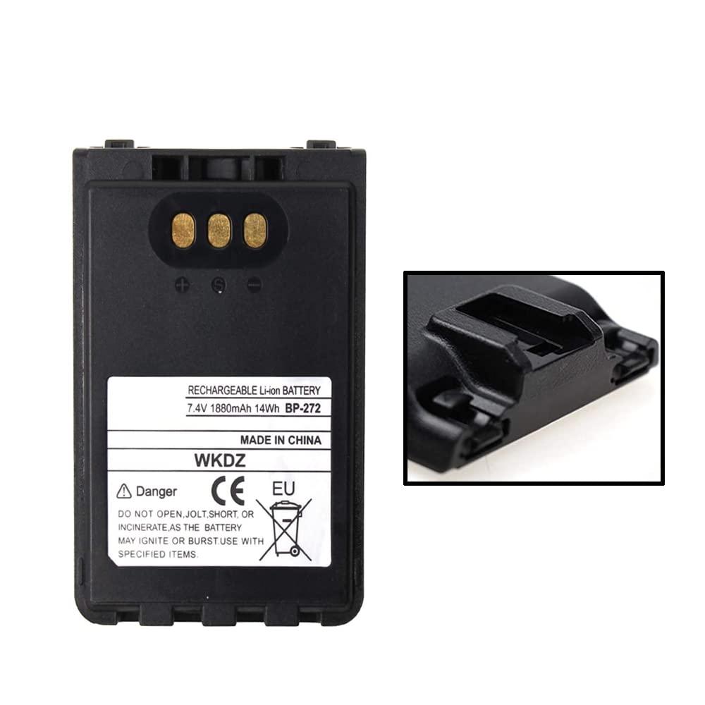 BP-272 1880mAh 7.4V Rechargeable Battery Replacement for ICOM IC-31A/31E/51A/51E Walkie Talkie Radios - Includes Belt Clip | Perfect for Outdoor Adventures, Security Work & Emergency Communication