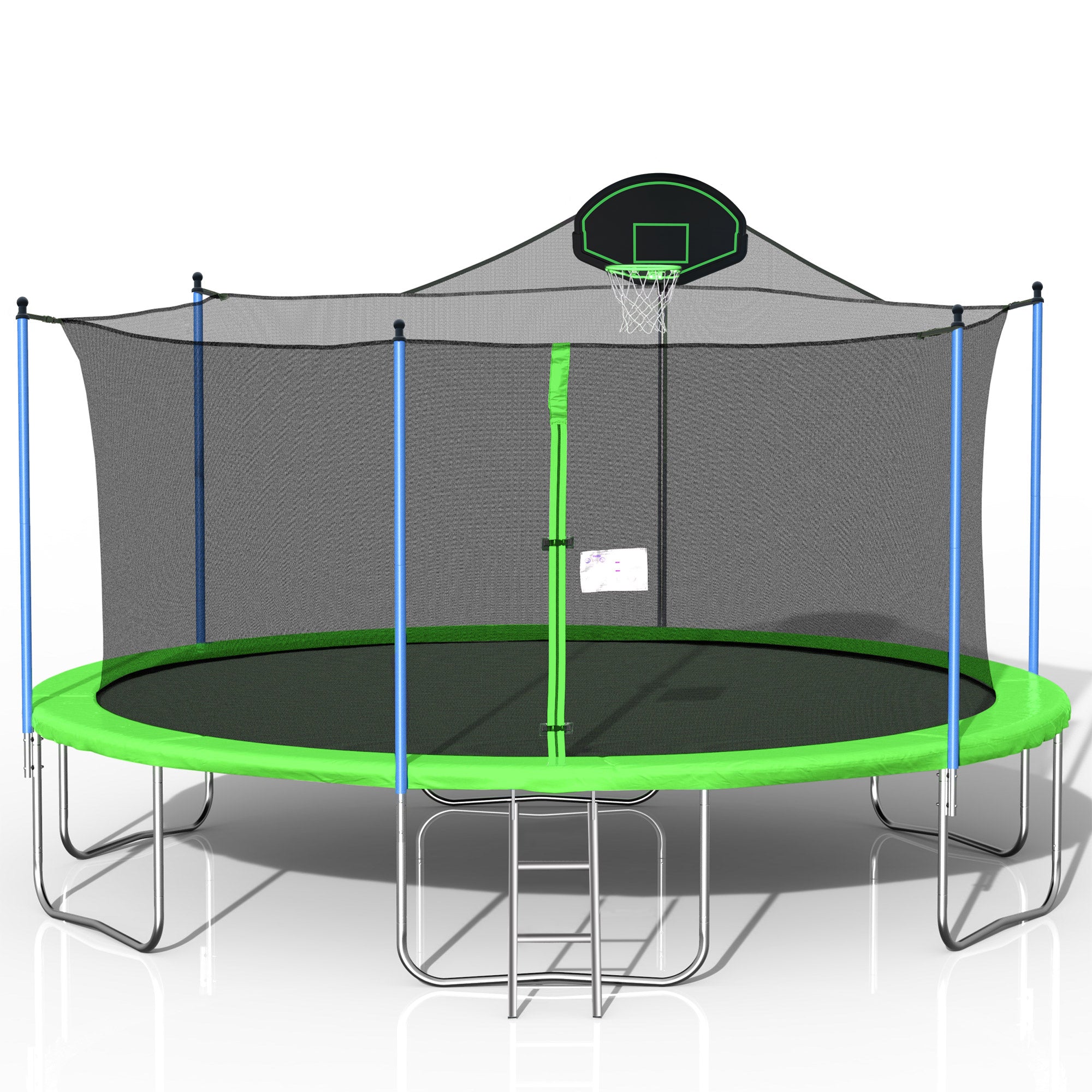 16FT Trampoline with Basketball Hoop, Ladder & Safety Enclosure Net - Outdoor Bounce Fun for Kids & Adults | Perfect for Backyard Exercise, Family Playtime & Outdoor Recreation