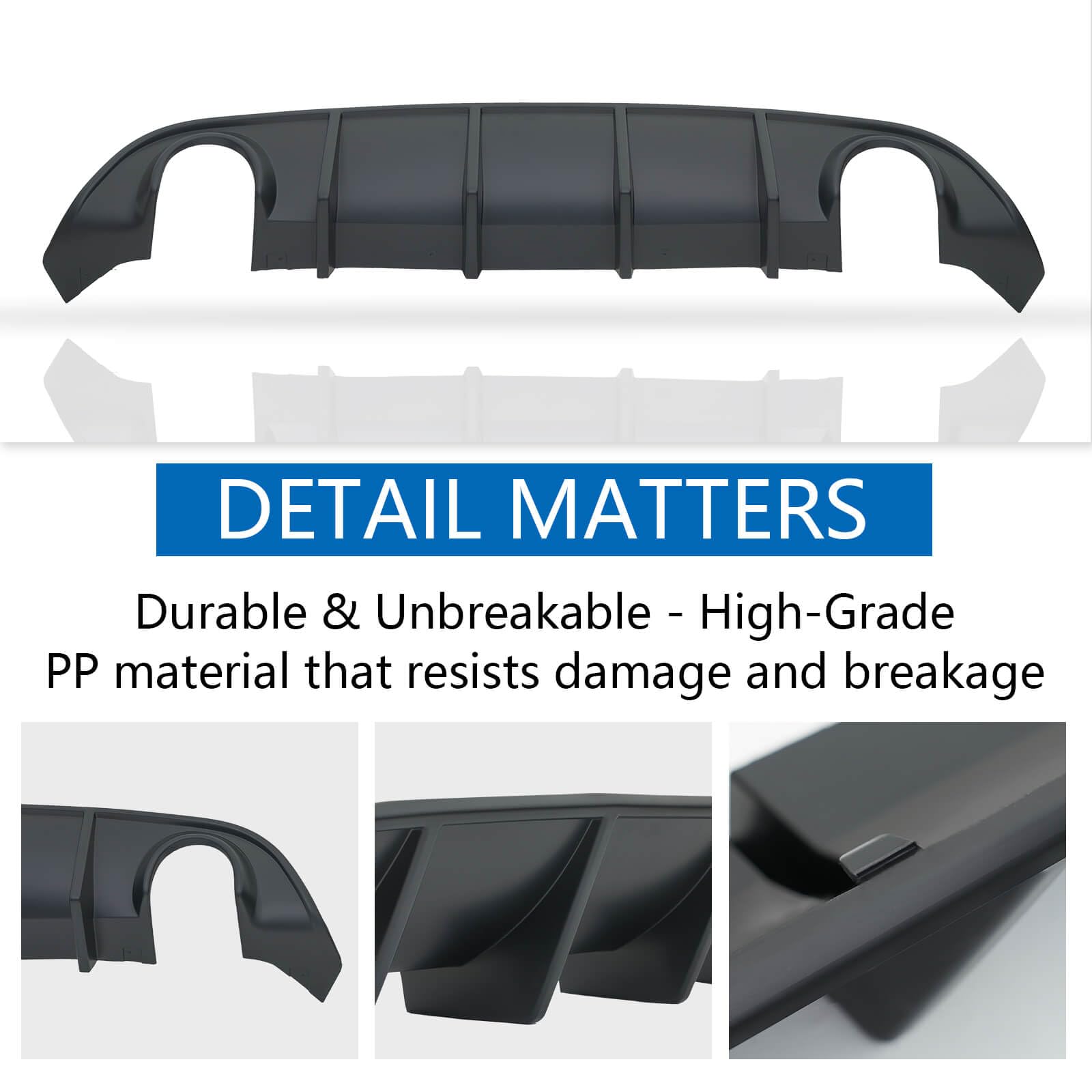 WildWell Rear Diffuser for 2015-2024 Dodge Charger SRT | Non-Widebody Models | Matte Black Bumper Lip Diffuser | Enhances Aerodynamics & Sporty Look for Street Racing & Car Shows