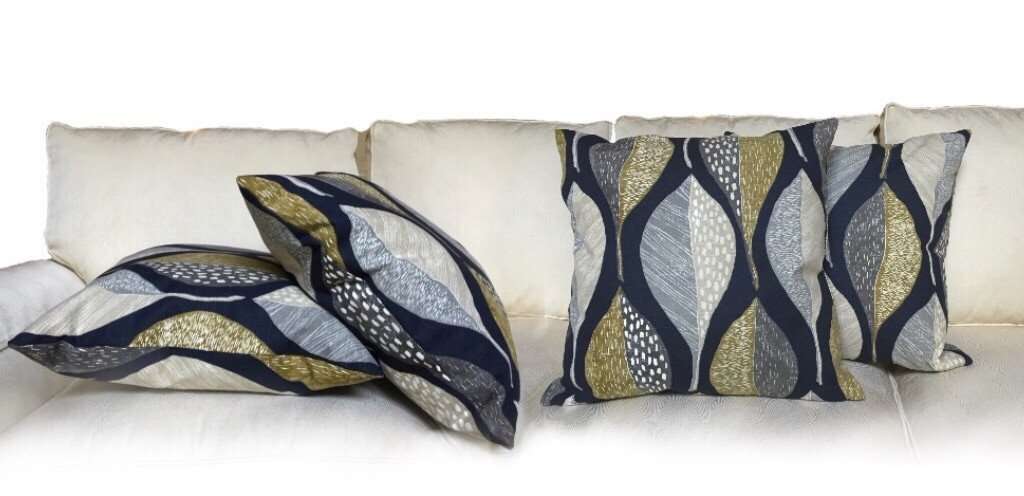 Robert Allen Woodblock Leaf Indigo Pillow Cover - 18x18 Inch Decorative Throw Pillow Case for Sofa, Bed, Couch - Bohemian Home Decor Accent