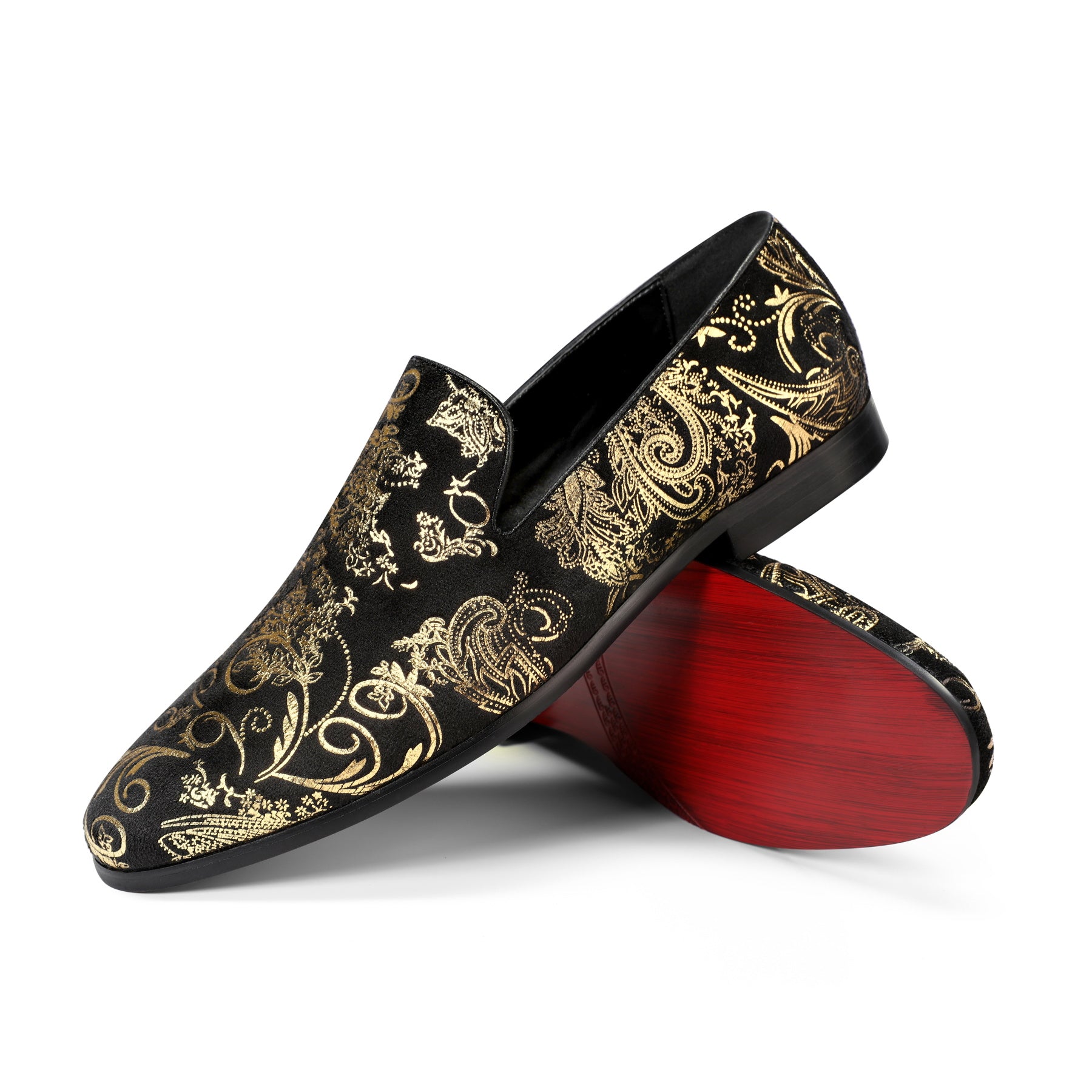 Men's Gold Round Toe Low Top Loafers - Comfortable Casual Slip-On Shoes for Work, Office & Everyday Wear