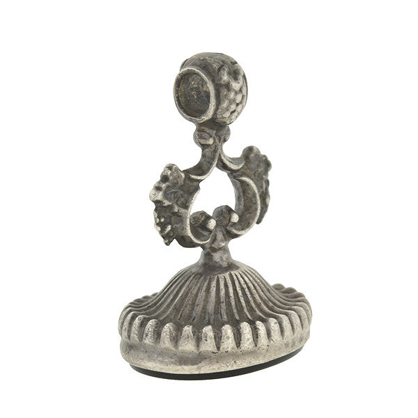 Vintage Art Deco Sterling Silver Fob with Black Onyx Seal - Antique Style Wax Seal Pendant for Letter Writing, Jewelry Making & Gift Giving