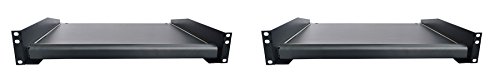Sysracks 2U Rack of 2 Adjustable Pull-Out Sliding Keyboard & Mouse Tray for Server Rack - Perfect for Data Centers, IT Rooms & Home Office Setups