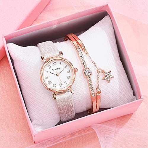 Fashion Women's Casual Quartz Watch Set - Stylish Alloy Watch for Girls, Birthday Gift, Bulk Pack (White, One Size) - Perfect for Everyday Wear, Parties & Special Occasions