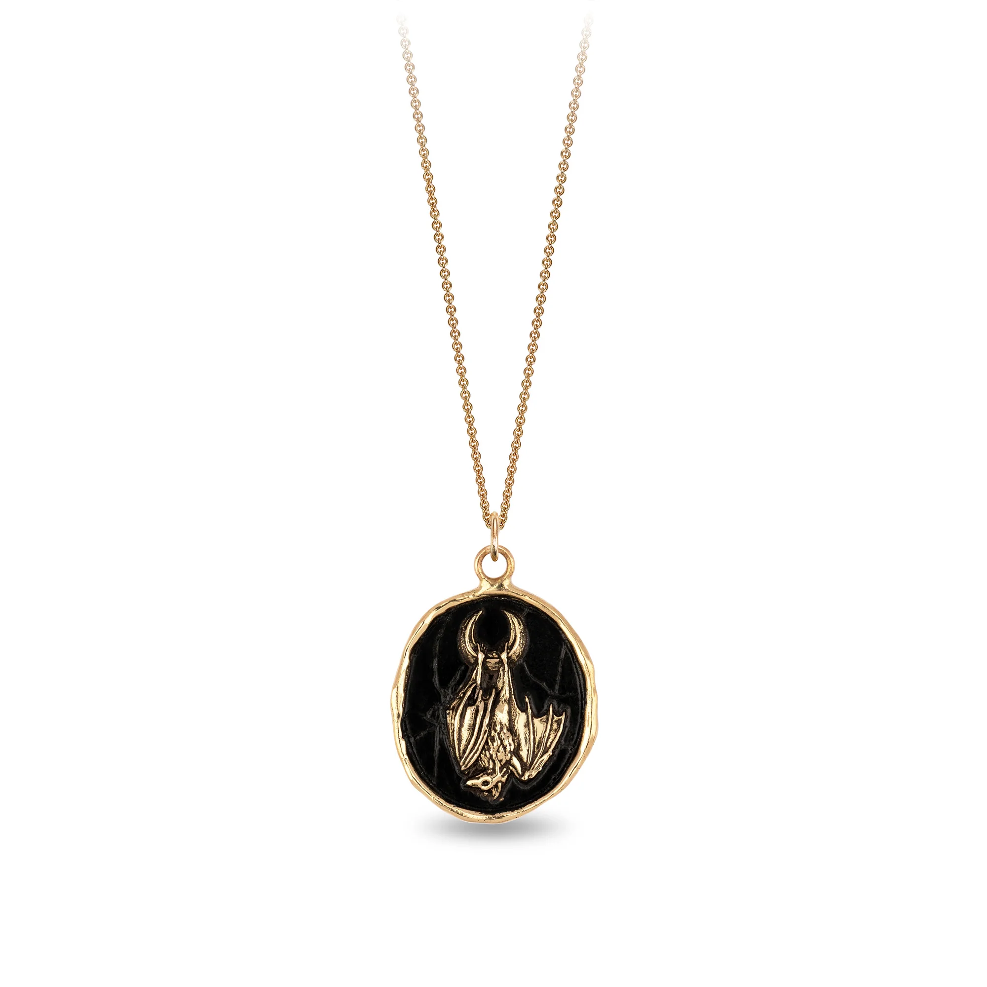 14K Gold Dark Side Talisman Necklace - Gothic Jewelry for Women, Men - Perfect for Halloween, Cosplay & Alternative Fashion