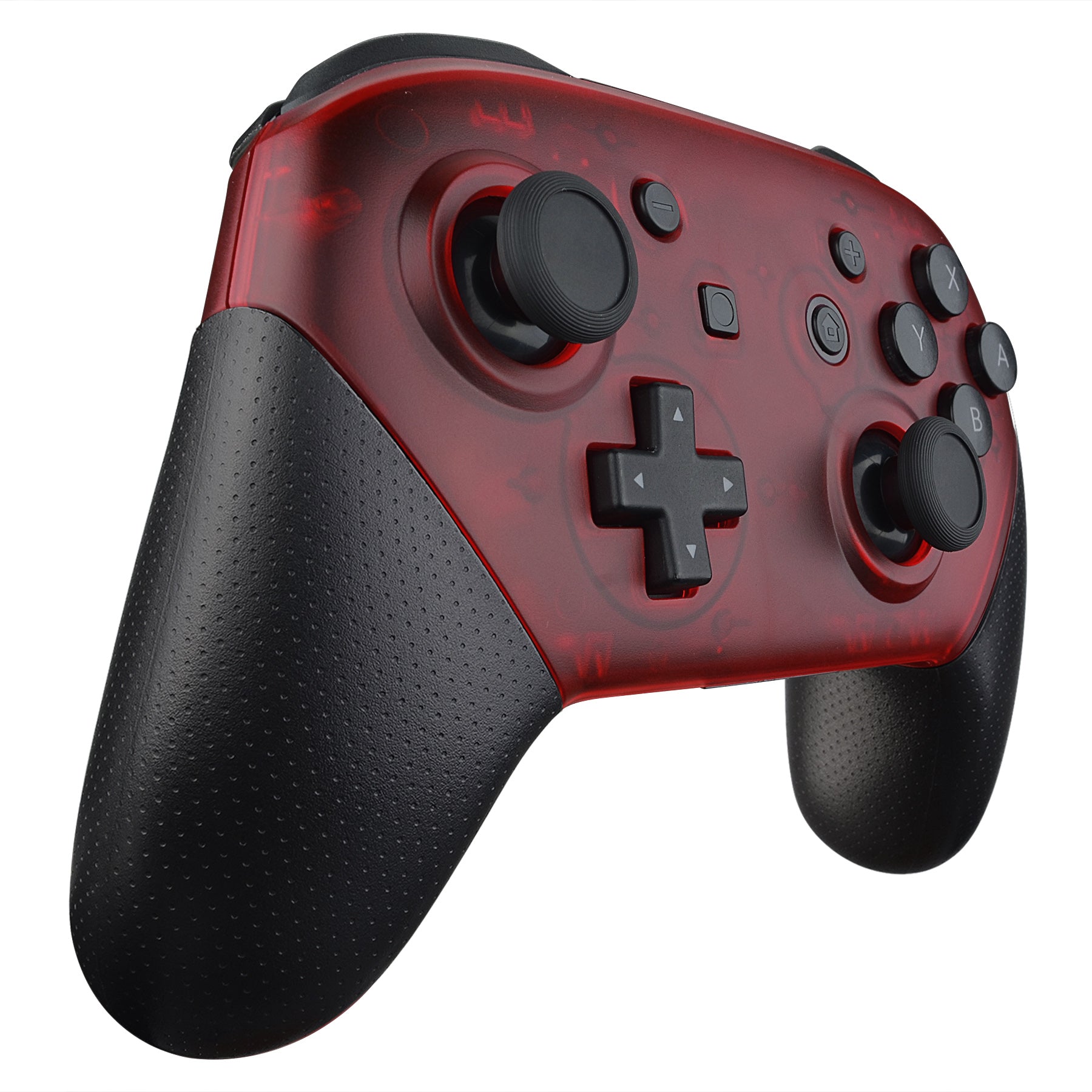 eXtremeRate Transparent Clear Red Faceplate & Backplate Replacement Shell for Nintendo Switch Pro Controller - DIY Custom Housing Case (Controller Not Included) - Perfect for Gaming Enthusiasts & Modders