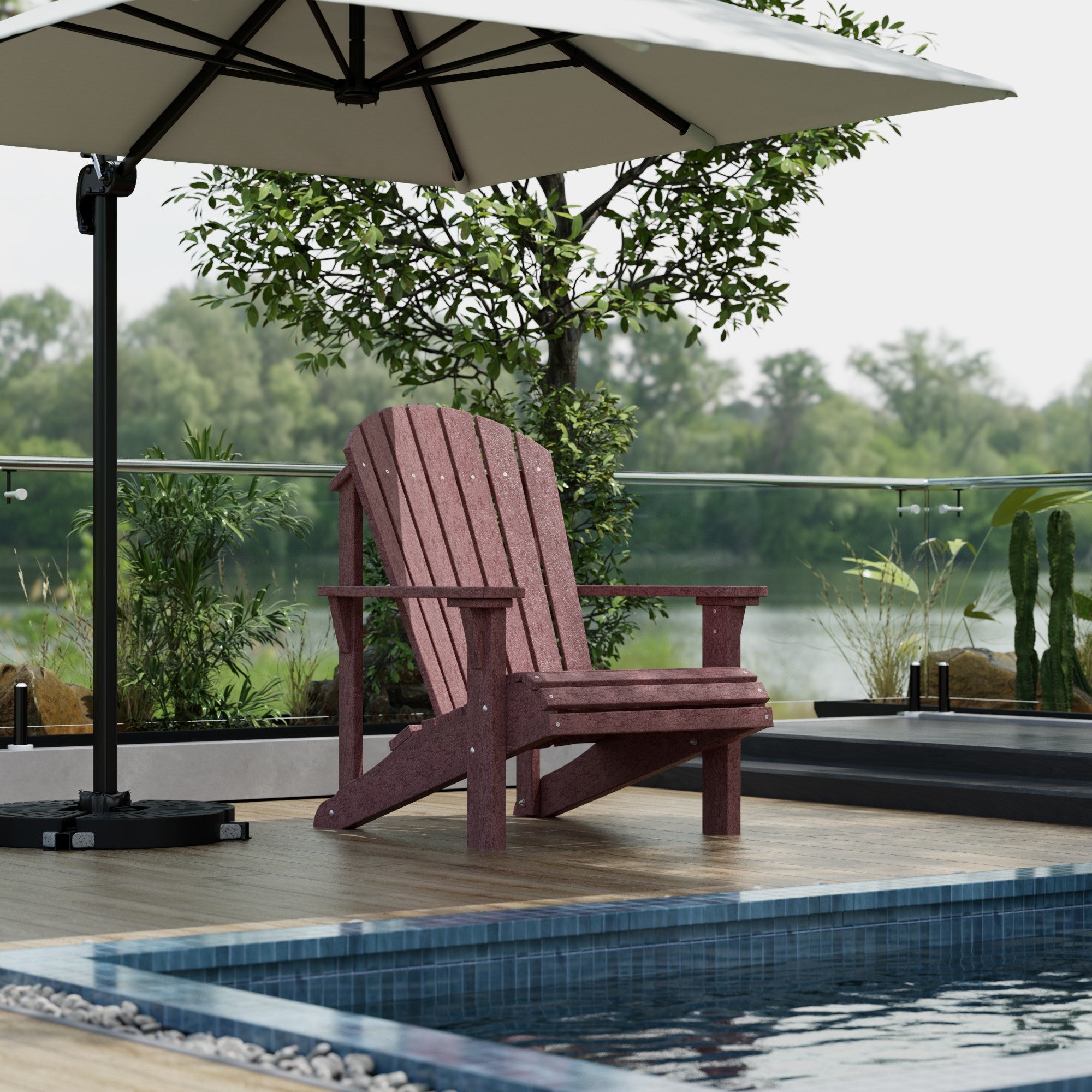 Sunrise Adirondack Chair - Comfortable Outdoor Patio Furniture for Backyard, Garden & Beach Relaxation | Weather-Resistant Wooden Lounge Chair