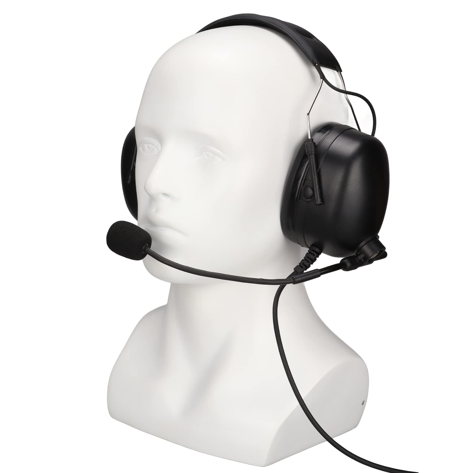 ZHXH Heavy Duty U94 PTT Single Direction Overhead Radio Headset with Noise Reduction & Microphone - Compatible with Motorola XIR P8268, P8668, DP4400, DP4800 - Ideal for Security, Construction & Outdoor Communication