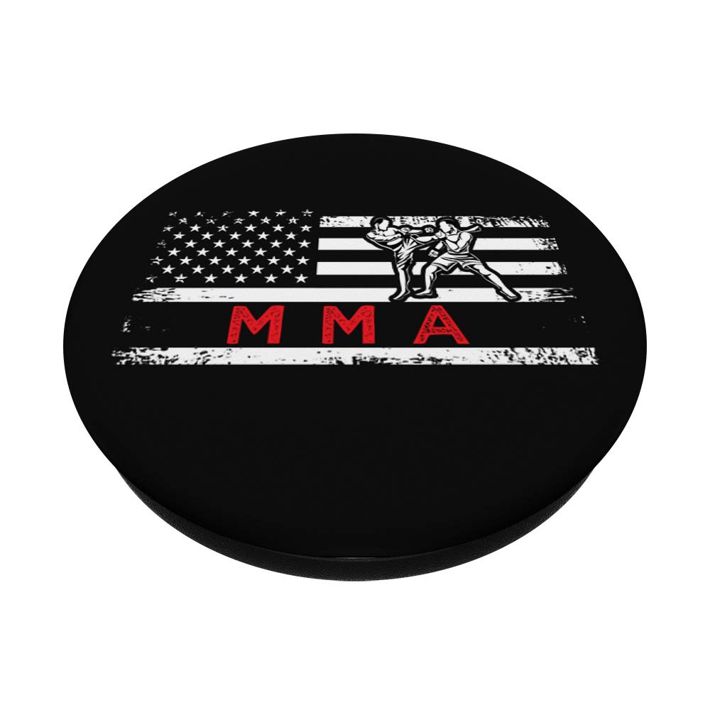USA Flag MMA PopSocket - American Patriot Mixed Martial Arts Phone Grip & Stand for iPhone, Samsung | Perfect Gift for Fighters & MMA Fans | Gym, Training, Watching Fights