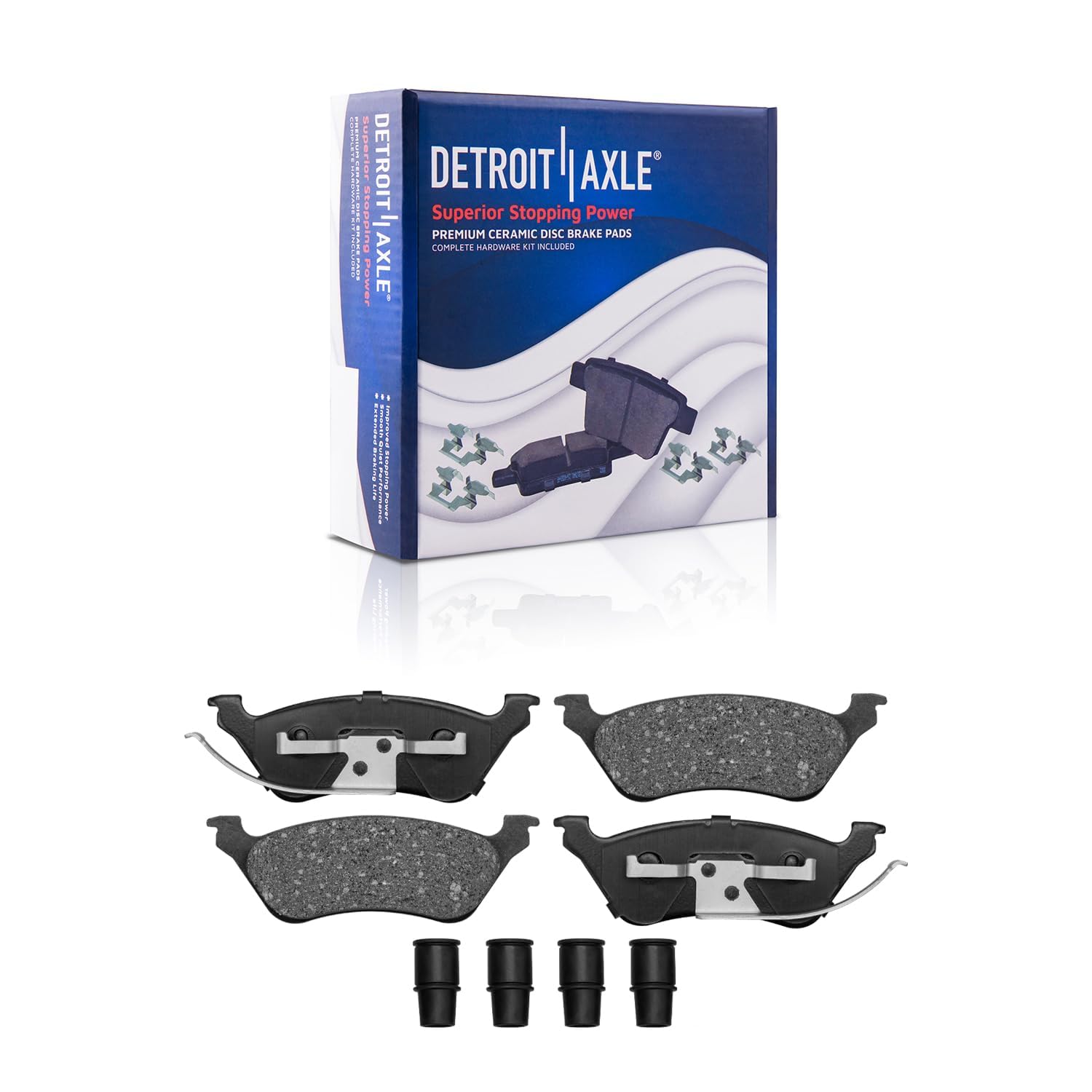 Detroit Axle Complete Brake Kit for 2001-2007 Chrysler Town & Country & Dodge Grand Caravan - Drilled & Slotted Rotors with Ceramic Pads (Front & Rear) | Smooth Braking Performance for City Driving & Highway Commutes