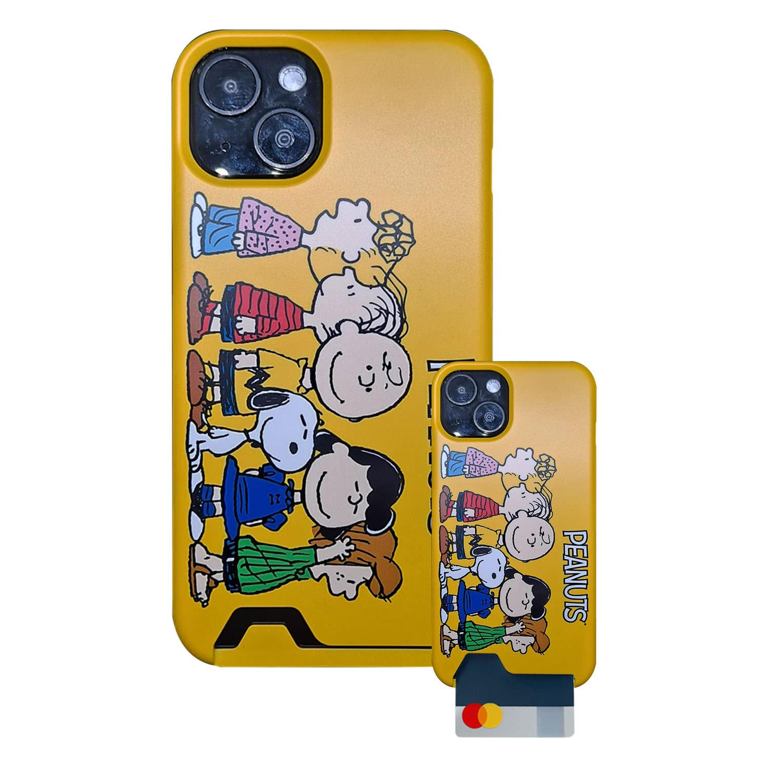 Premium iPhone 13 Case with Snoopy & Charlie Brown Design - Slim Fit Shockproof Card Holder Case for iPhone 13 | Perfect for Daily Use, Travel & Peanuts Fans Collection