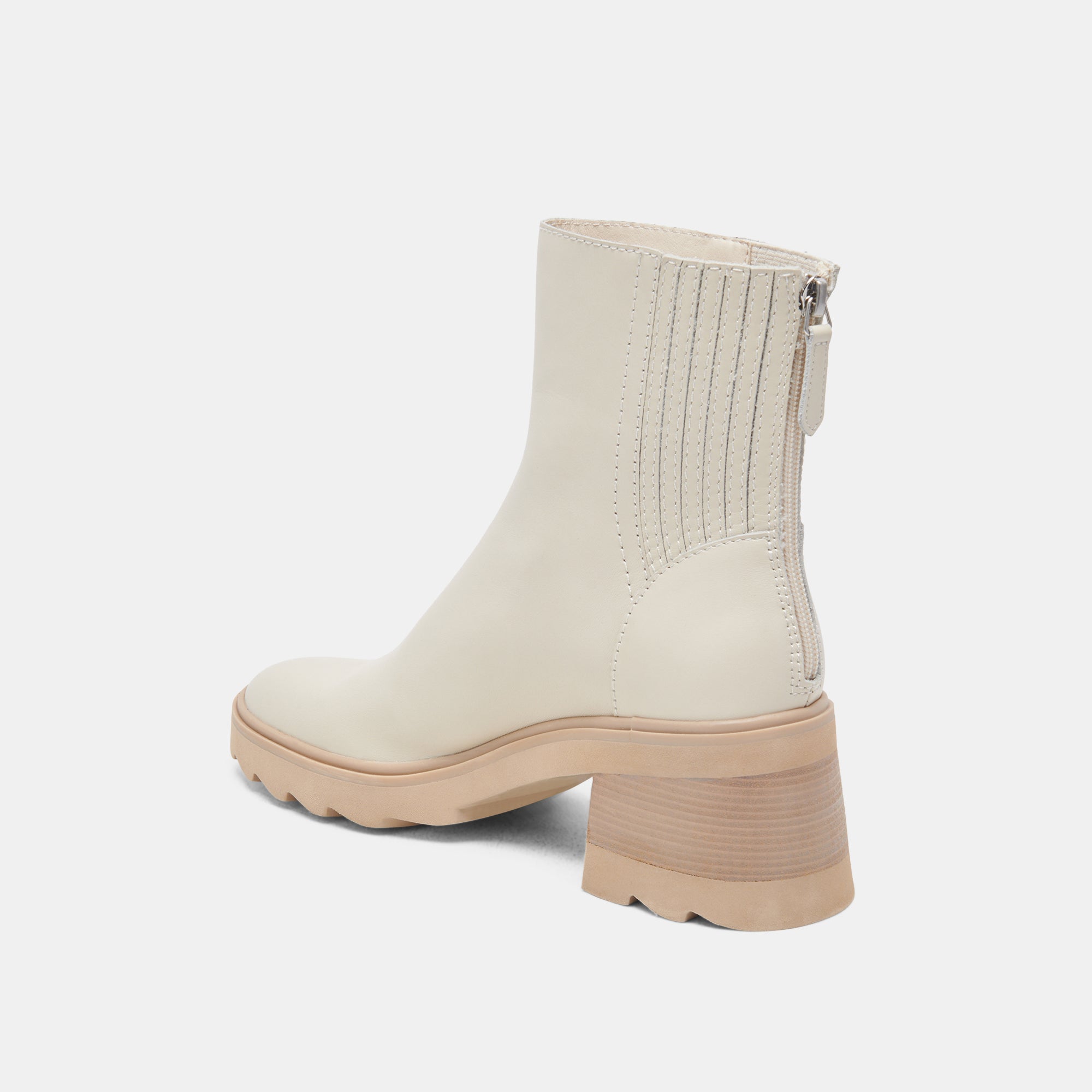 MARTEY H2O Wide Calf Waterproof Rain Boots for Women - Ivory Leather Mid-Calf Rubber Booties for Walking, Gardening & Outdoor Activities