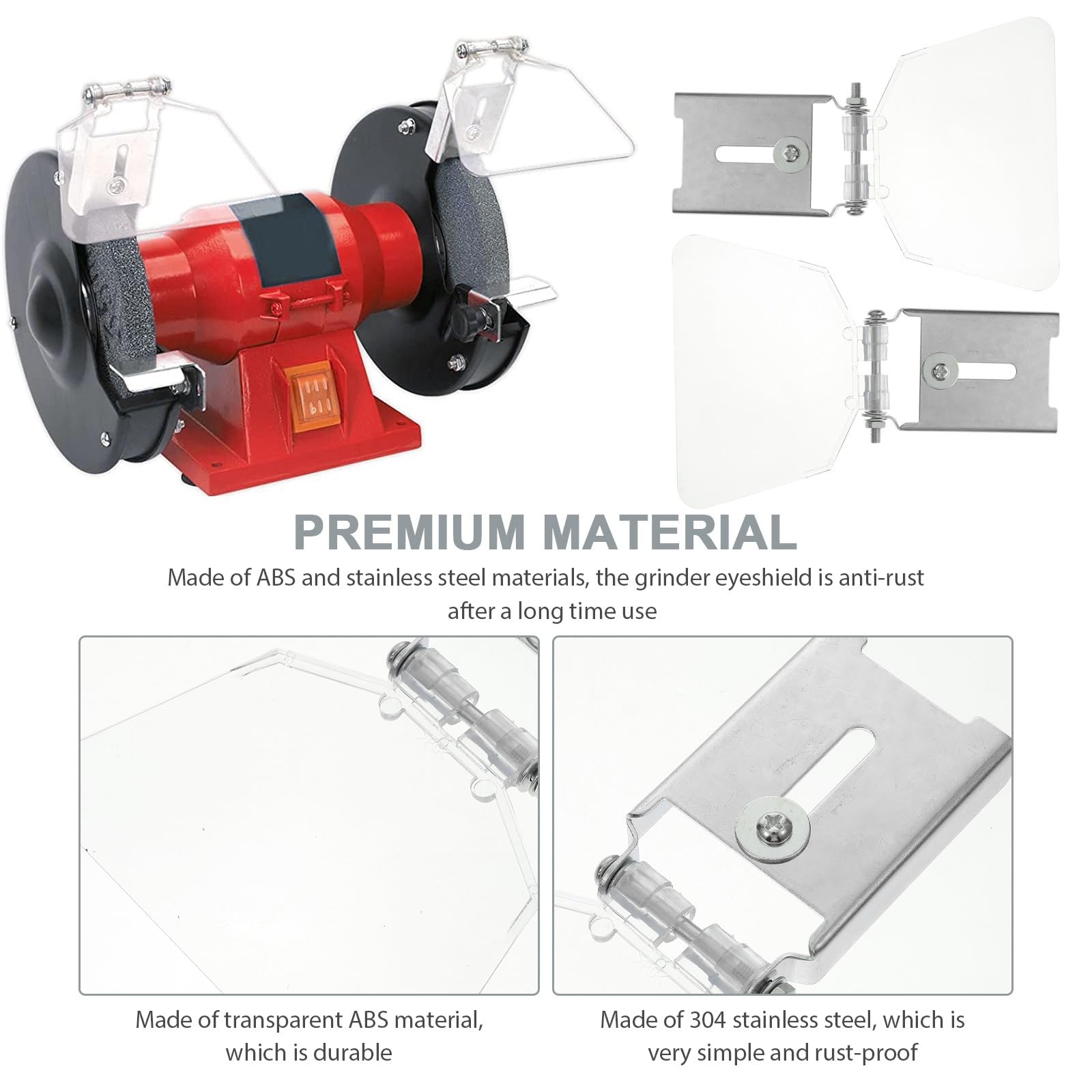 2PCS Stainless Steel Bench Grinder Eye Shield Guard - Safety Tool Attachment for Grinding Machines | Workshop & Metalworking Protection Gear