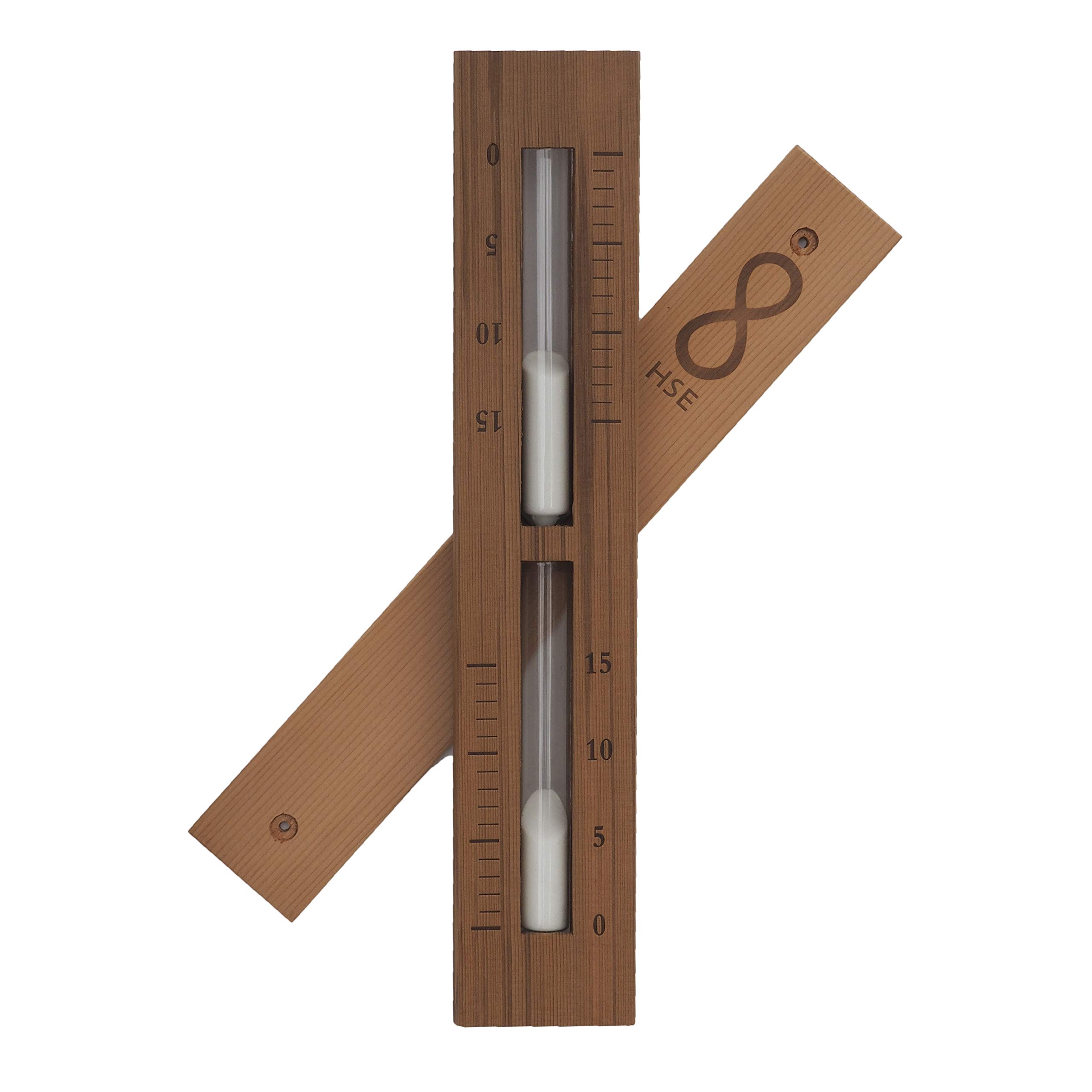 Premium HSE Cedar Wood Sauna Sand Timer - 15 Minute Countdown - Natural Aromatherapy Essential Oil Diffuser - Choose Sand Colors (White/Black/Natural) - Perfect for Home Spa, Sauna Rooms & Relaxation Therapy