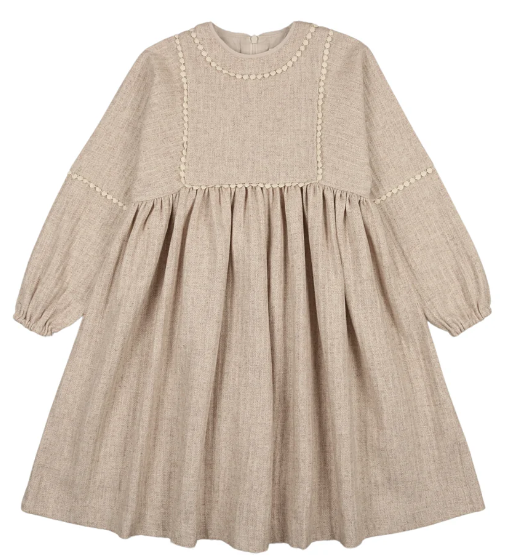 COCO BLANC Thin Wool Dress for Girls 2-12 Years | Soft & Comfortable Winter Dress for School, Parties & Holidays