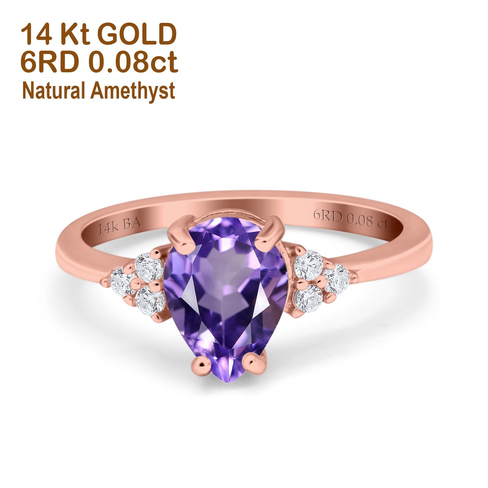 Rose Gold Natural Amethyst