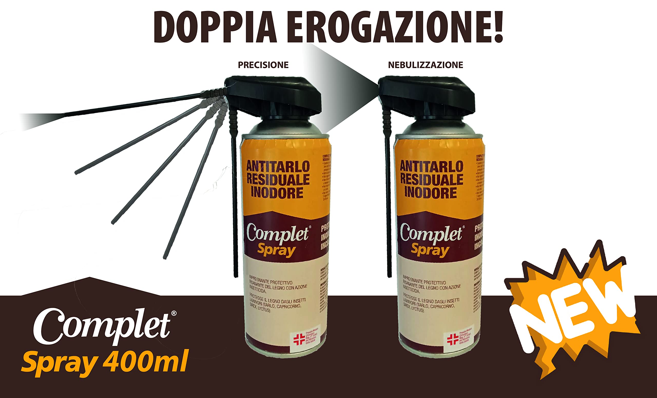 Antitarlo Complete Spray 400ml - Woodworm & Termite Treatment for Furniture, Wood & Home Protection | Indoor & Outdoor Use