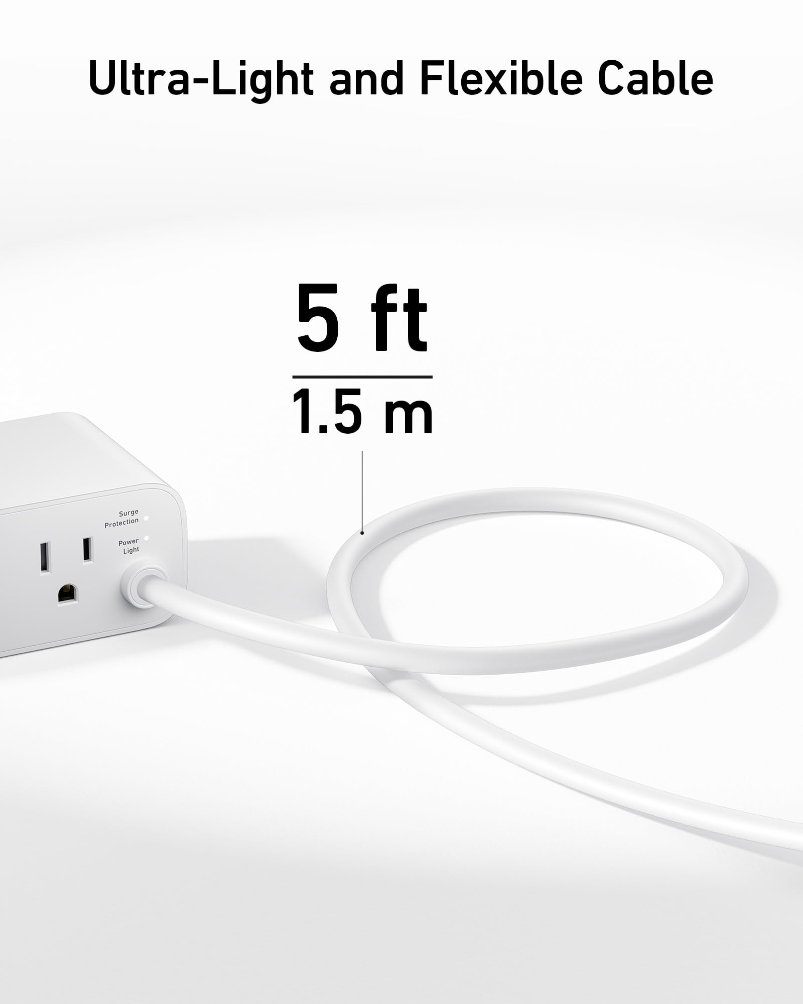Anker Nano 100W 7-in-1 USB C Charging Station with Power Delivery - 3AC Outlets, 2USB-A & 2USB-C Ports for iPhone 16/15/14, MacBook Air/Pro - 5ft Thin Cord Compact Power Strip for Home, Office & Travel (White)