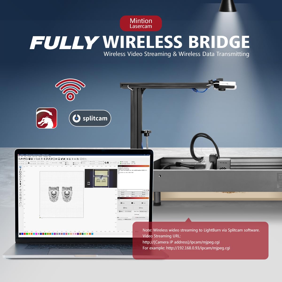Upgraded Lightburn Camera for Laser Engraver - Wireless Bridge for Lightburn Software with Precise Positioning & Image Tracing | Compatible with xTool, Atomstack, Creality Longer Laser Machines | Perfect for Wood Engraving, Metal Marking & DIY Craft Projects