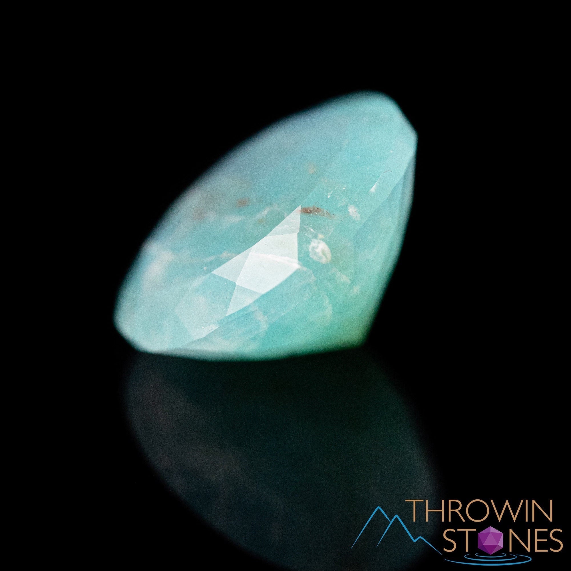 Blue Opal Crystal with Copper - Round Faceted Gemstone for Jewelry Making, Birthstone Collection, Healing Crystals (40850) | Perfect for Necklaces, Bracelets & Spiritual Healing Practices