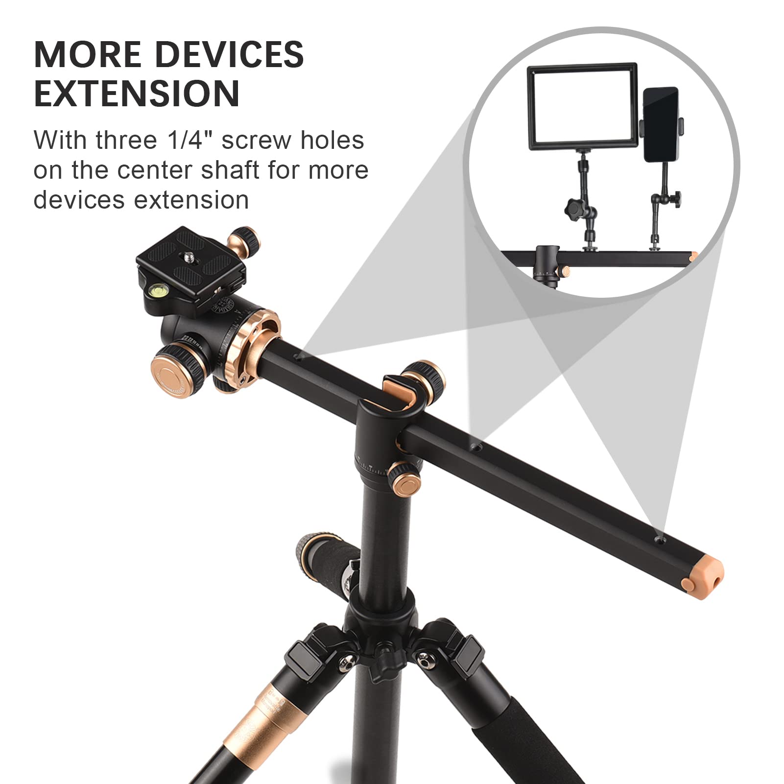 Jemora 72.4 Inch Aluminum Alloy Camera Tripod Stand - Portable DSLR Tripod with 360° Ballhead, 17.6lbs Load Capacity for Photography & Videography - Perfect for Travel, Vlogging, and Outdoor Shooting