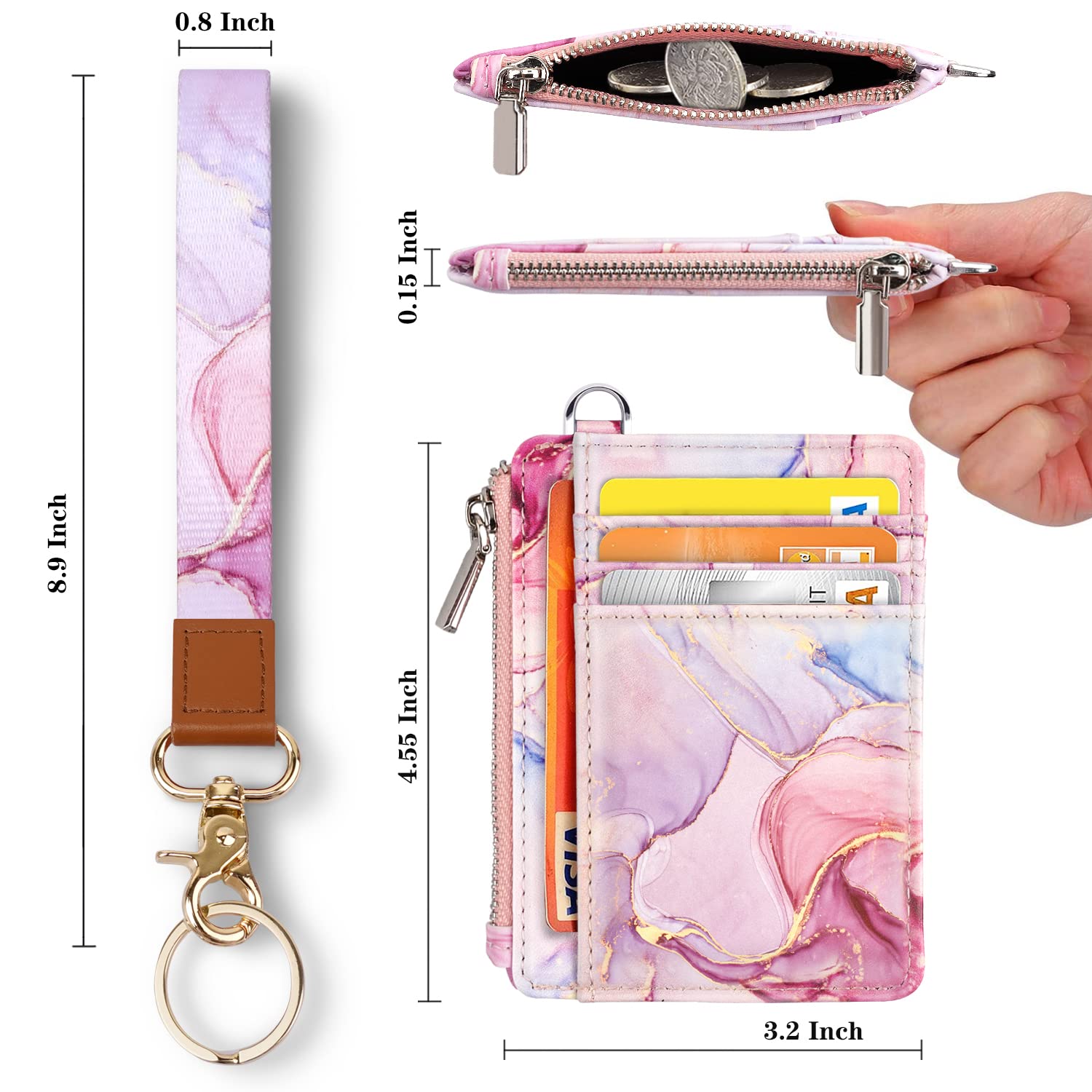 Cute Wrist Lanyard for Women with ID Holder & Card Slots - Perfect for Work & Travel