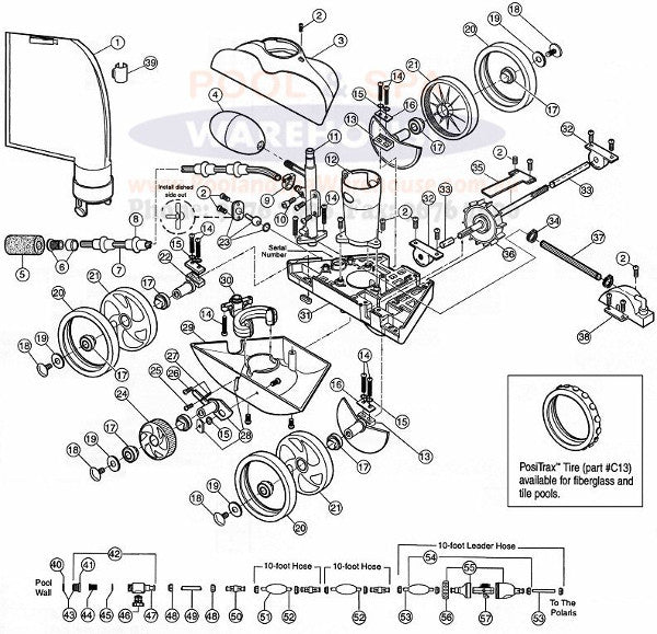 Polaris 280 Wheel Bearing W7230223 Replacement Part for Pool Cleaner - Compatible with Polaris Automatic Pool Cleaners, Swimming Pool Maintenance Accessories