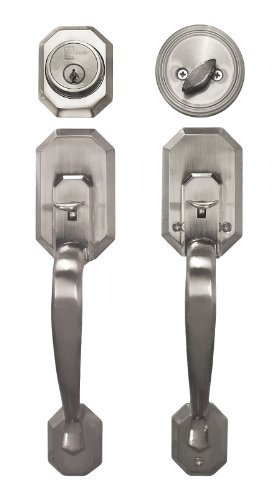 Cerberus Entry Handle Set Door Lock Lever - Satin Nickel Finish - Secure & Stylish Door Hardware for Homes & Offices - Perfect for Front Doors, Bedrooms & Commercial Spaces
