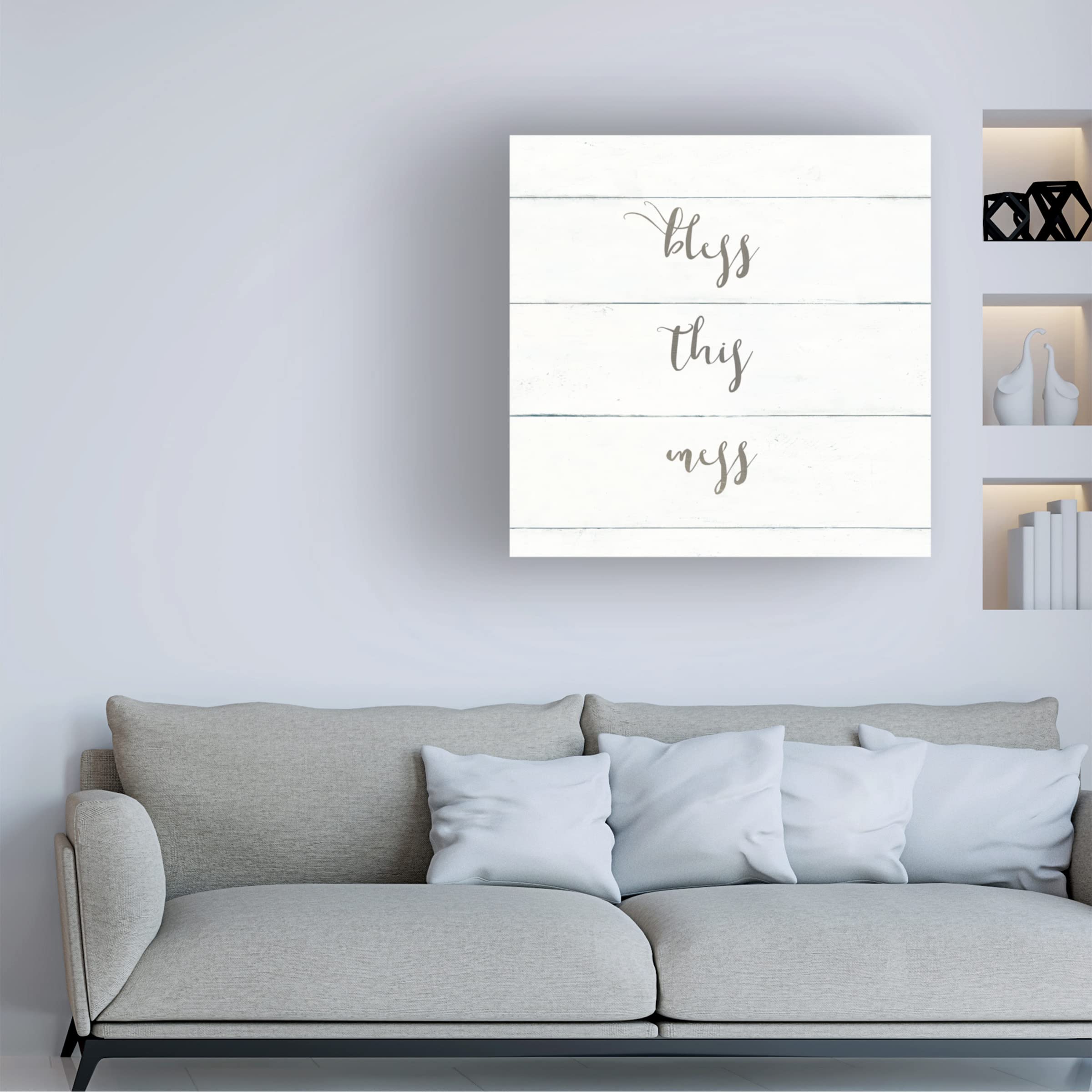 Wild Apple Portfolio 'Home Sweet Home II Shiplap' Canvas Wall Art - Farmhouse Decor for Living Room, Bedroom & Office - High-Quality Printed Home Sweet Home Sign