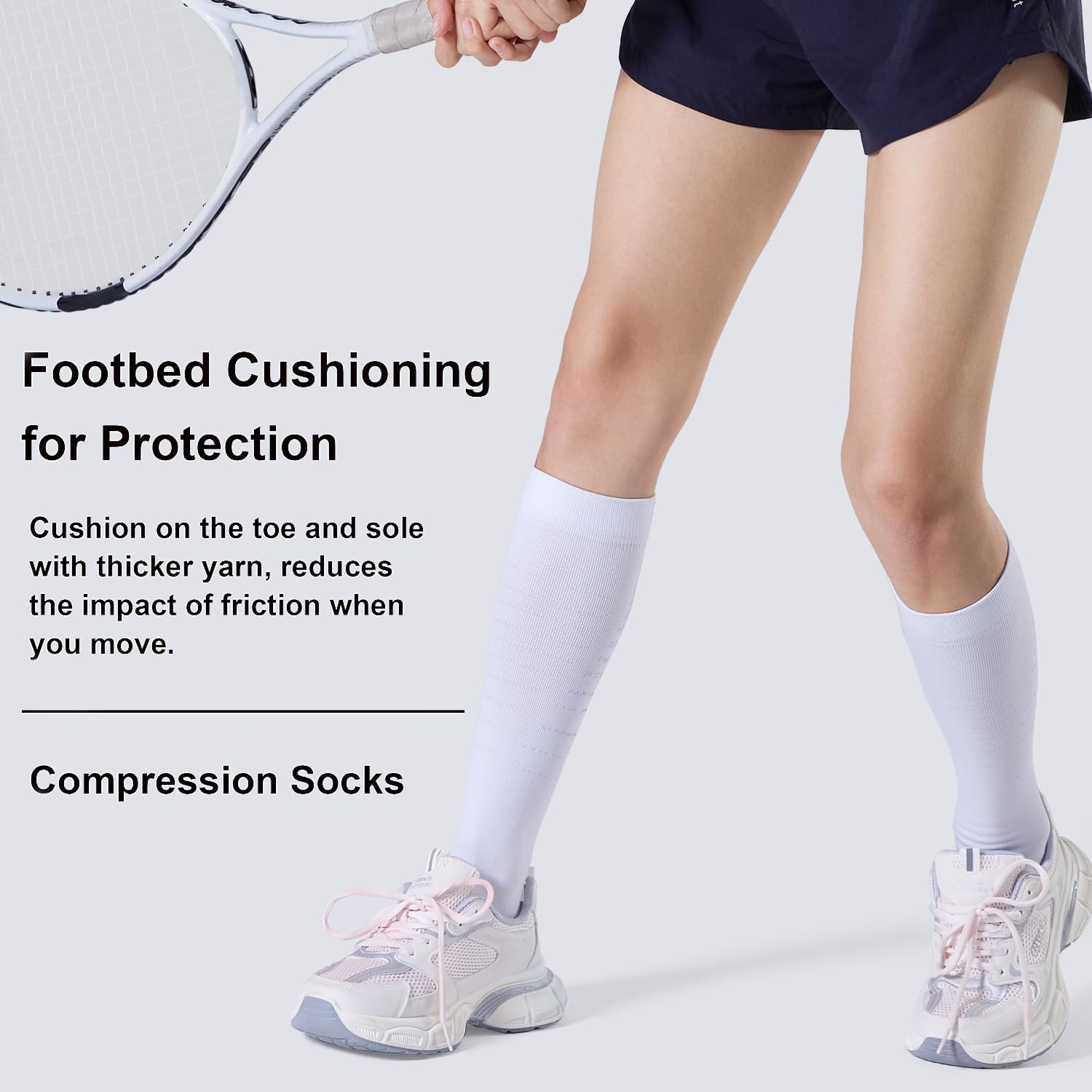 CelerSport 3 Pairs Compression Socks for Men & Women 20-30 mmHg - Running, Travel & Work Support Socks for Circulation & Recovery