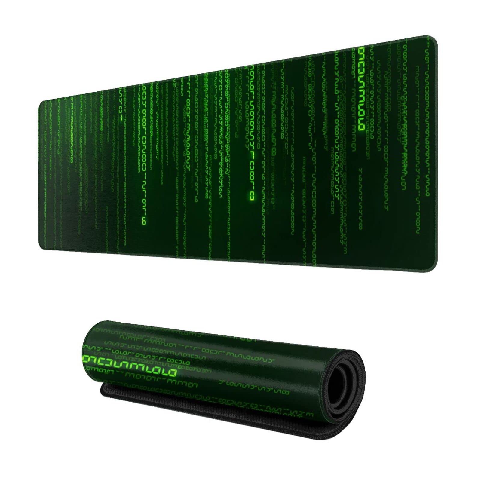 Large Gaming Mouse Pad 31.5x11.8 Inch - Green & Black Number Design Extended Keyboard Mousepad Desk Mat for PC, Laptop, Office & Gaming Setup - Perfect for Esports, Work & Home Office Use