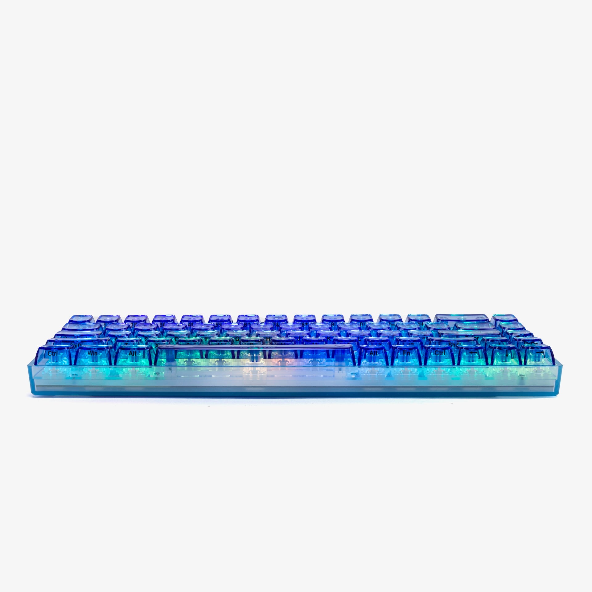 Clear Sapphire Basecamp 65 Mechanical Keyboard with Silent Glacier Switches - Compact 65% Layout for Gaming, Typing & Office Work