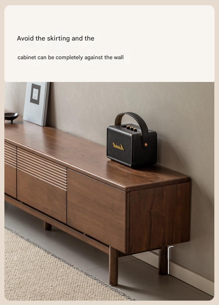 Premium Black Walnut & Oak Solid Wood TV Stand - Modern Entertainment Center with Storage for Living Room, Bedroom, or Home Theater