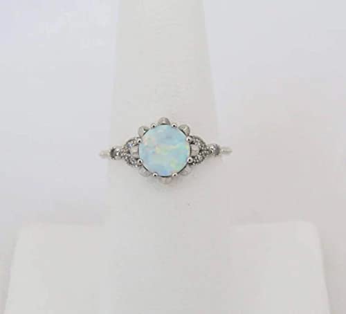Genuine Ethiopian Welo Opal Ring in 925 Sterling Silver - October Birthstone Jewelry - Women's Engagement & Promise Ring - Perfect for Weddings, Anniversaries and Special Occasions