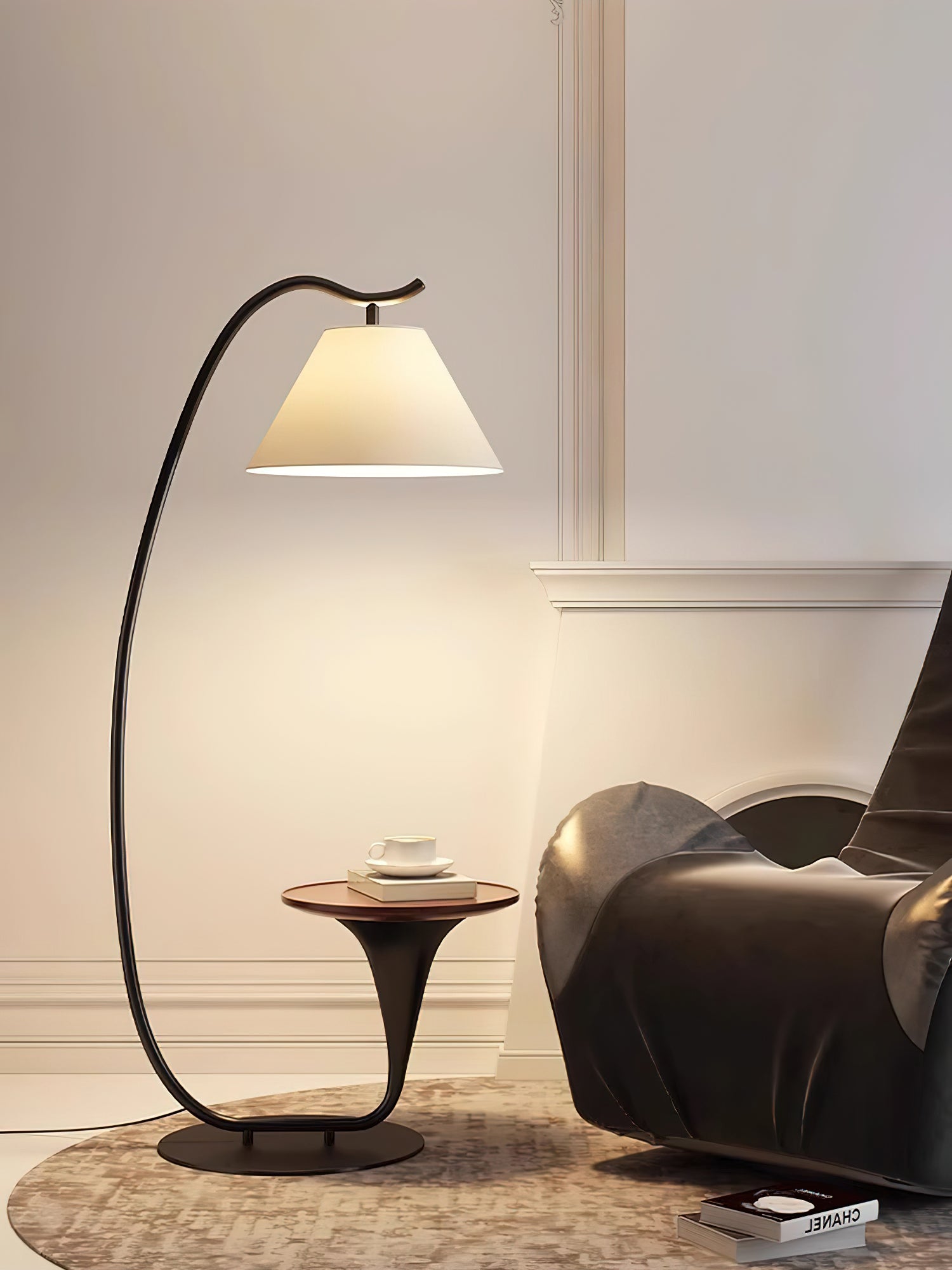 Modern Curvature Floor Lamp - Adjustable LED Standing Light for Living Room, Bedroom & Office - Stylish Home Decor Lighting with Remote Control & Dimmable Brightness - Perfect for Reading, Relaxing & Ambiance