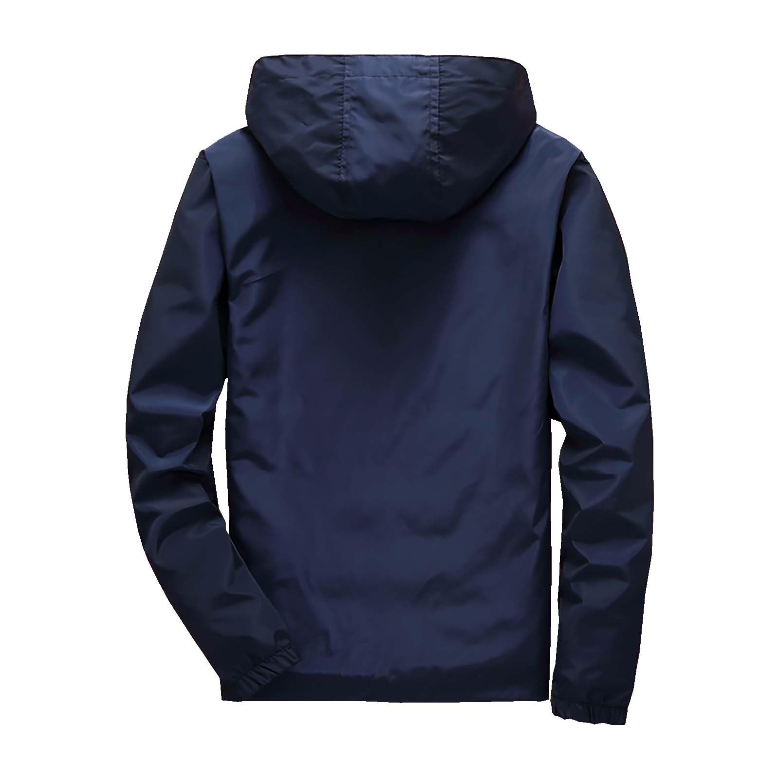 Men's Lightweight Windbreaker Jacket - Hooded Zippered for Hiking & Cycling