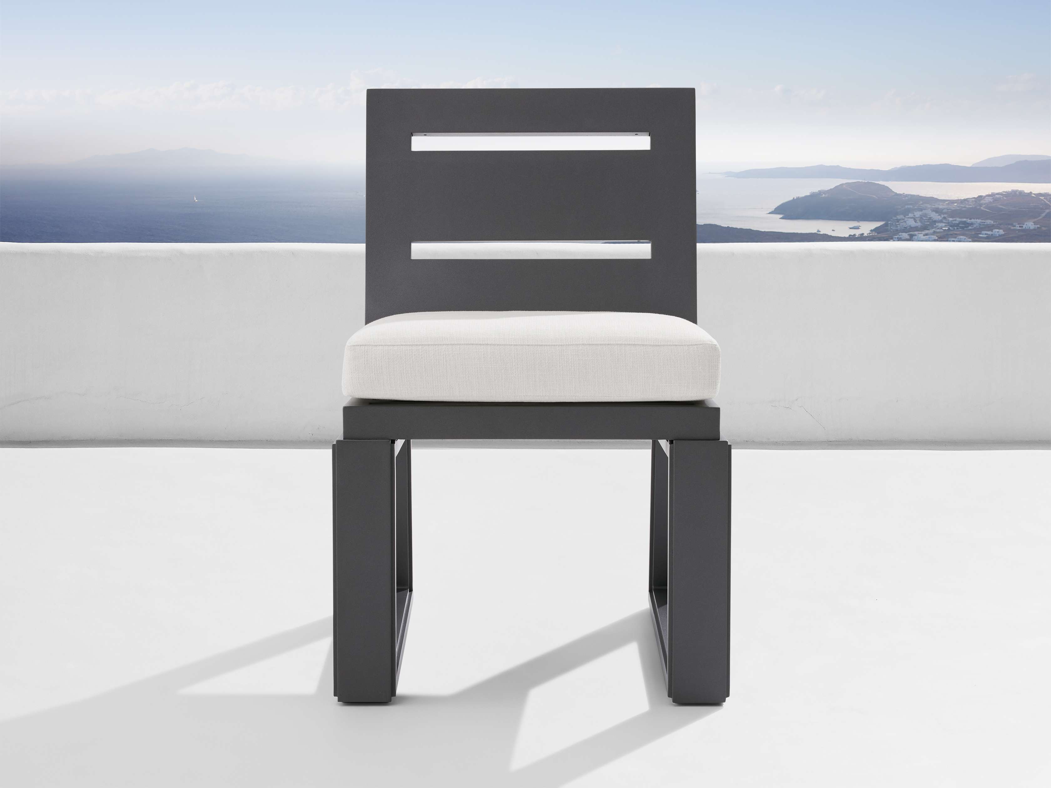 Lightweight Aluminum Outdoor Dining Chair - Patio, Garden, Poolside & Camping Furniture - Canyon Style Side Chair for Comfortable Relaxation