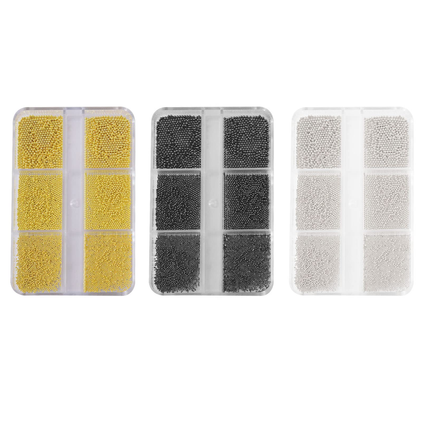 Mini Stainless Steel Nail Art Beads - Gold & Silver Caviar Ball Studs for Gel Polish, Acrylic & Nail Glue - 1 Box Nail Decorations & Jewelry Accessories - Perfect for DIY Manicures, Salon Nail Art & Party Glam Looks