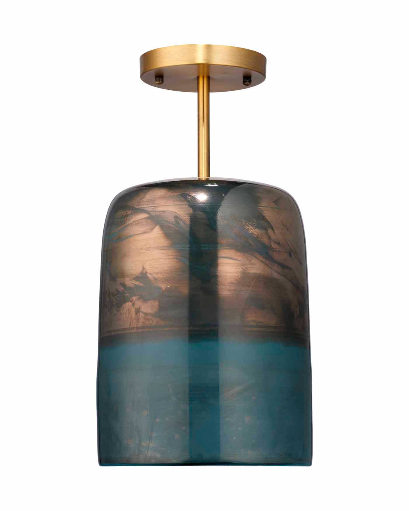 Vapor Semi Flush Mount Ceiling Light in Aqua Blue - Perfect for Bedroom, Kitchen, or Hallway Lighting