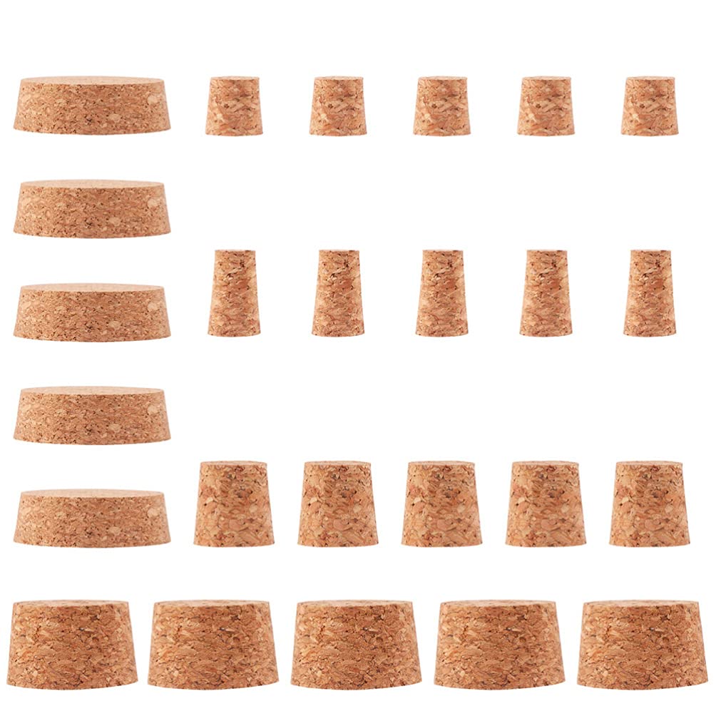 EXCEART 30-Pack Natural Cork Bottle Stoppers - Wine Bottle Seals, Mini Shot Glass Plugs & Travel Drink Covers - Office Decor, Bar Accessories, Kitchen Essentials for Home & Party Use