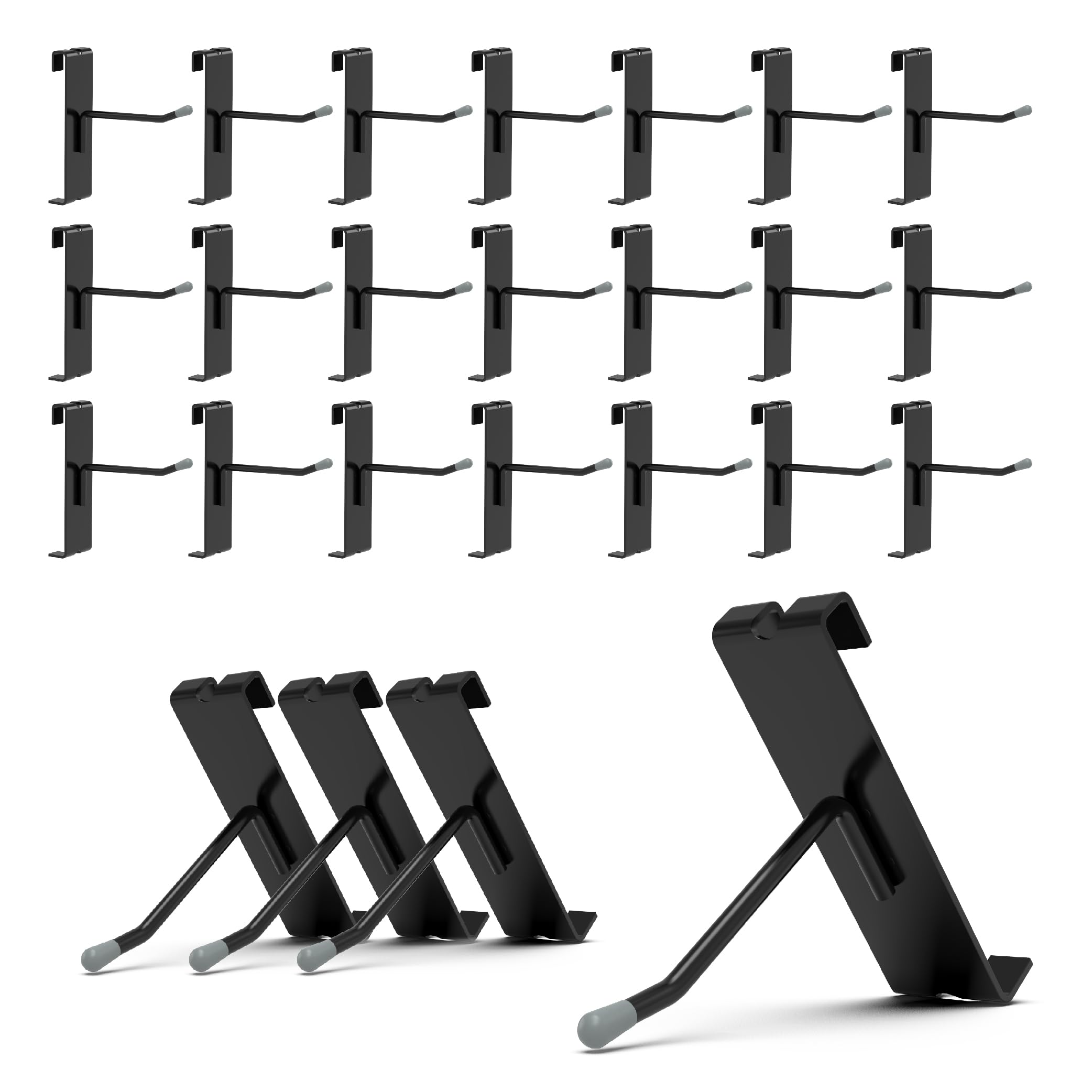 6 Inch Black Gridwall Hooks - 50 Pack Heavy Duty Grid Wall Hooks for Retail Store Displays, Trade Shows & Boutique Merchandising
