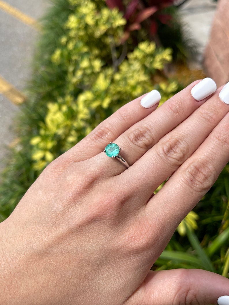 2.24 Carat Rich Sea Colombian Emerald Round Solitaire Classic Engagement Ring in 14K Gold - Perfect for Proposals, Weddings & Anniversary Gifts