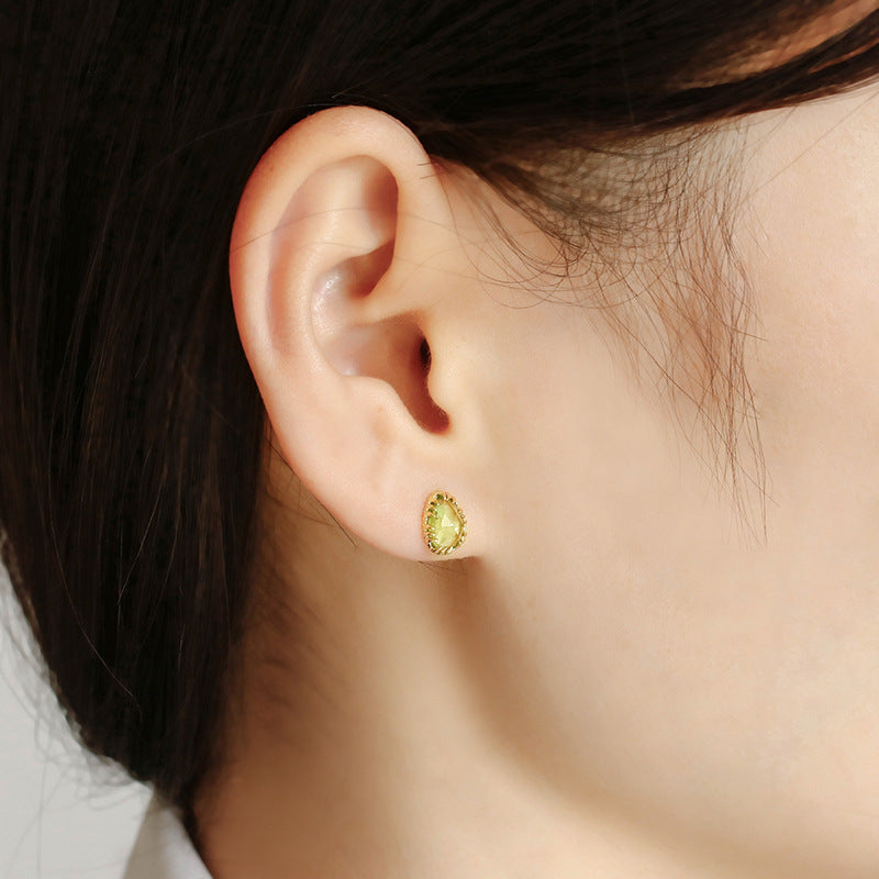 Natural Green Peridot Stud Earrings for Leo Birthstone | Sterling Silver Hypoallergenic Jewelry | Perfect for Birthday Gifts, Anniversary & Everyday Wear