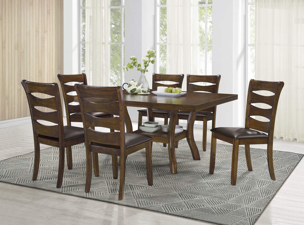 Homelegance Brown Dining Side Chairs (Set of 2) - Modern Kitchen Chairs for Dining Room, Breakfast Nook & Small Spaces