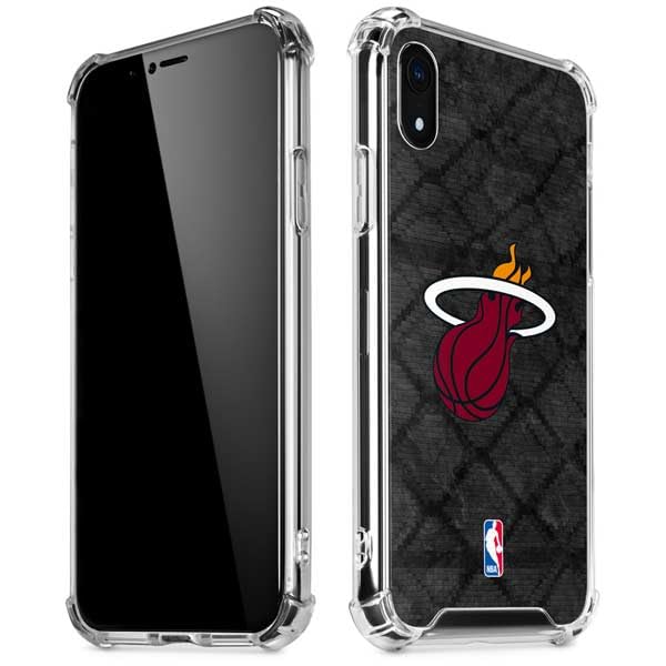 Official NBA Miami Heat Dark Rust Design Clear Phone Case for iPhone XR - Durable Protective Cover with Slim Fit, Anti-Scratch & Shock Absorption - Perfect for Basketball Fans, Sports Enthusiasts & Everyday Use